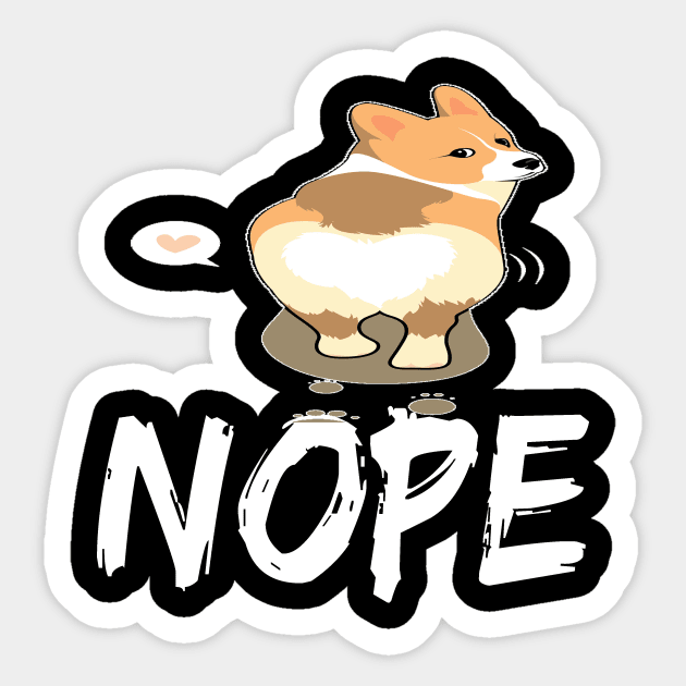 Nope - Corgi (22) Sticker by Drakes